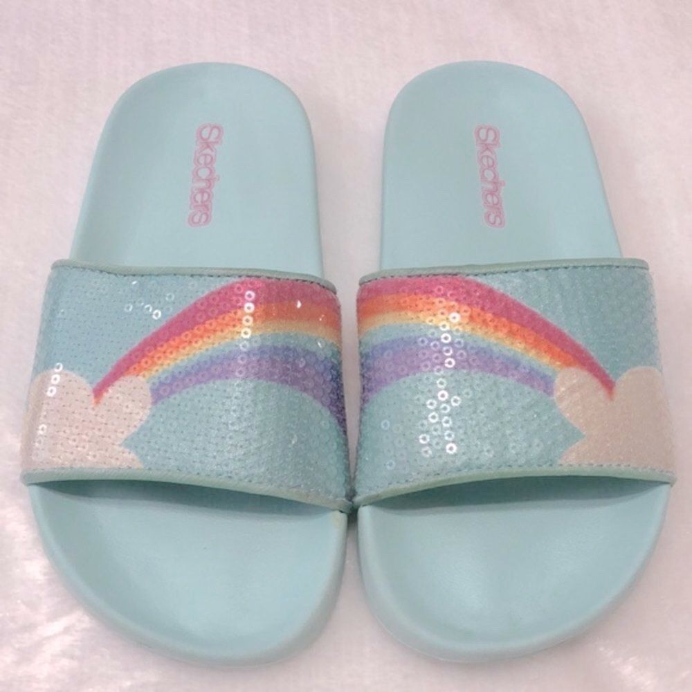 Sketchers Sequins Rainbow Slides, Size 1